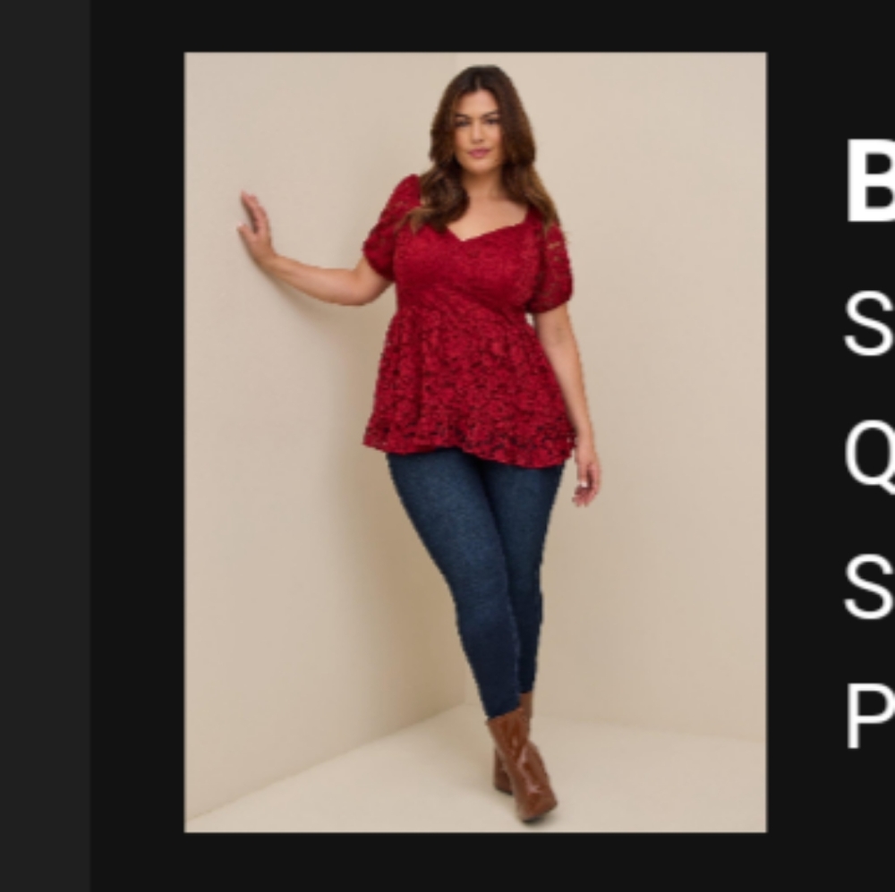 Torrid lace babydoll top